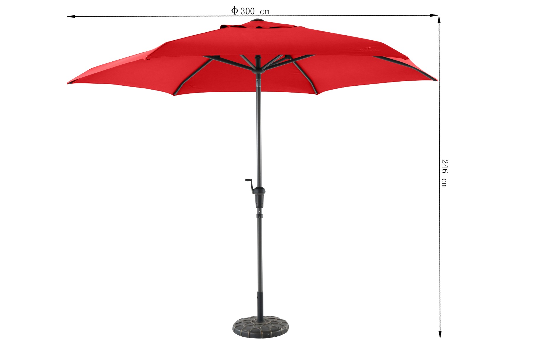 Parasol droit inclinable Ø 3 m hexagonal | Royal Garden®