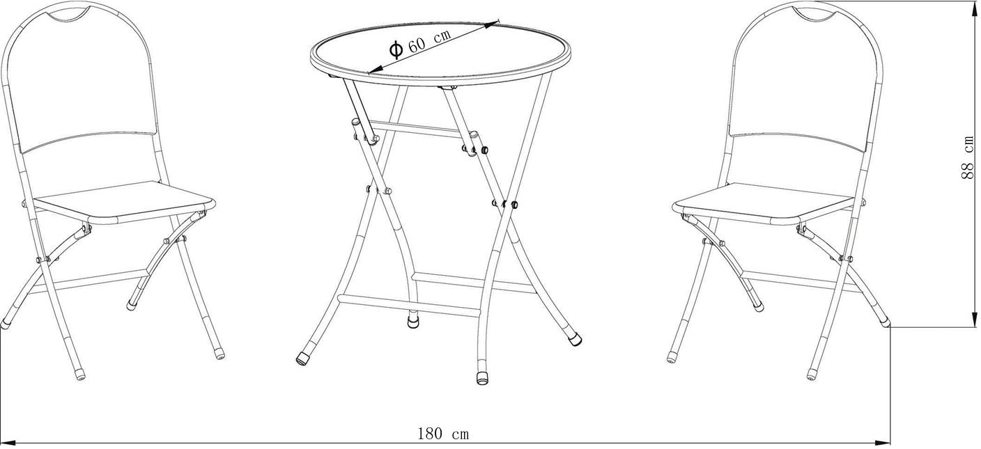 Salon de jardin pliant Cafe Latte 2 places | MWH®