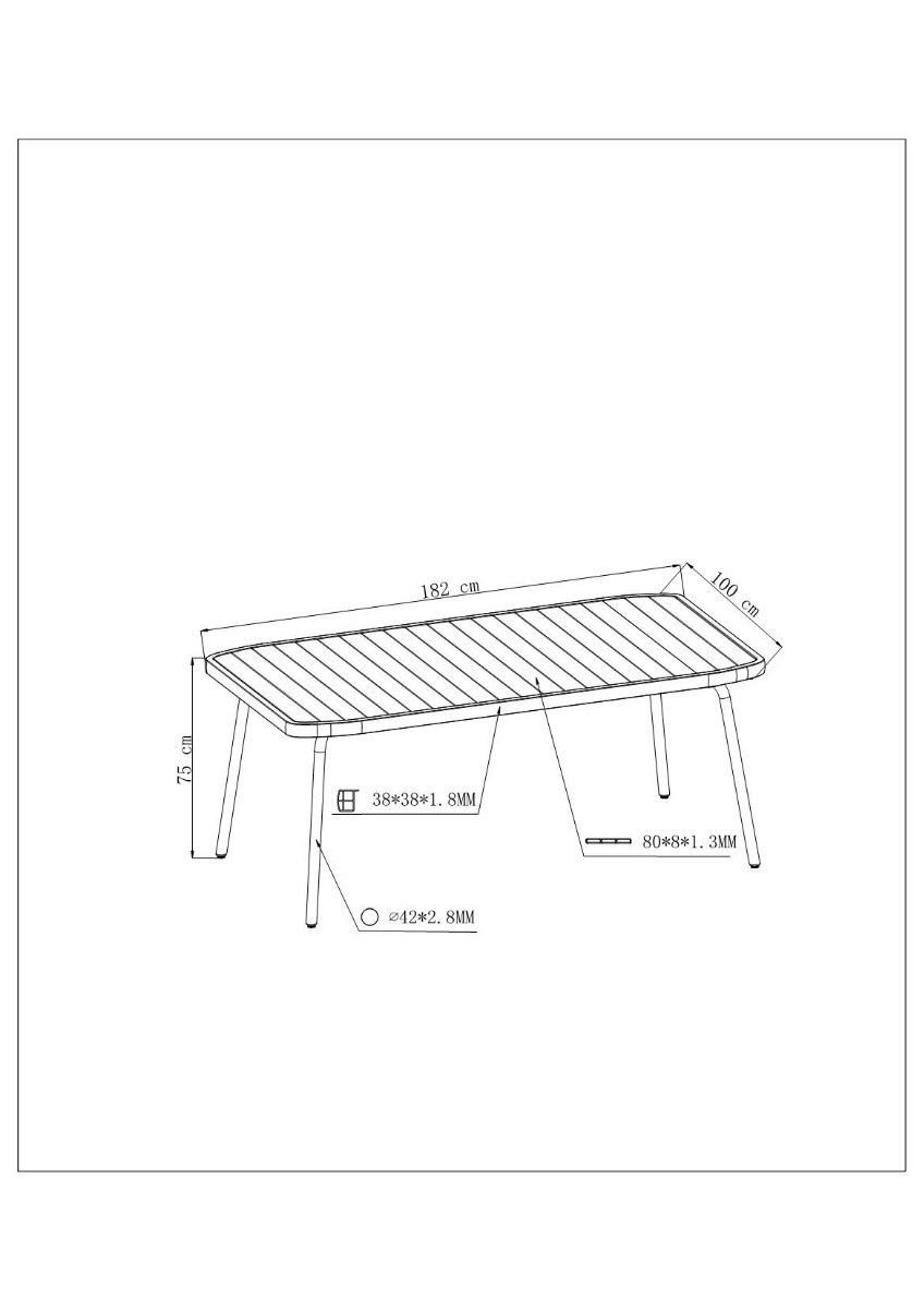 Table de jardin style rétro Kleo 8 places vert | MWH®