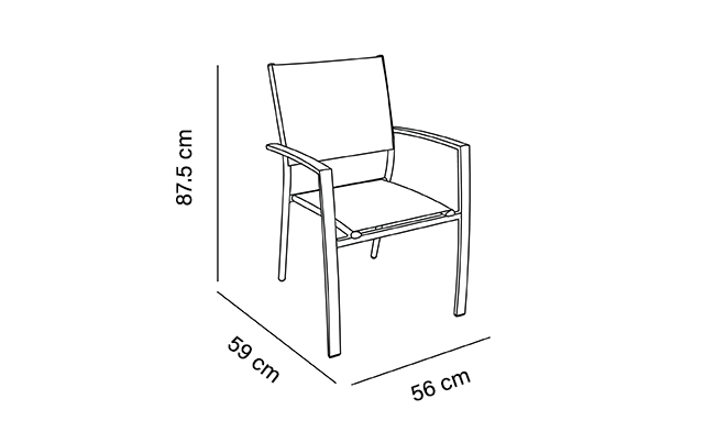 Lot de 6 fauteuils de jardin ClaraAC taupe | Creador®