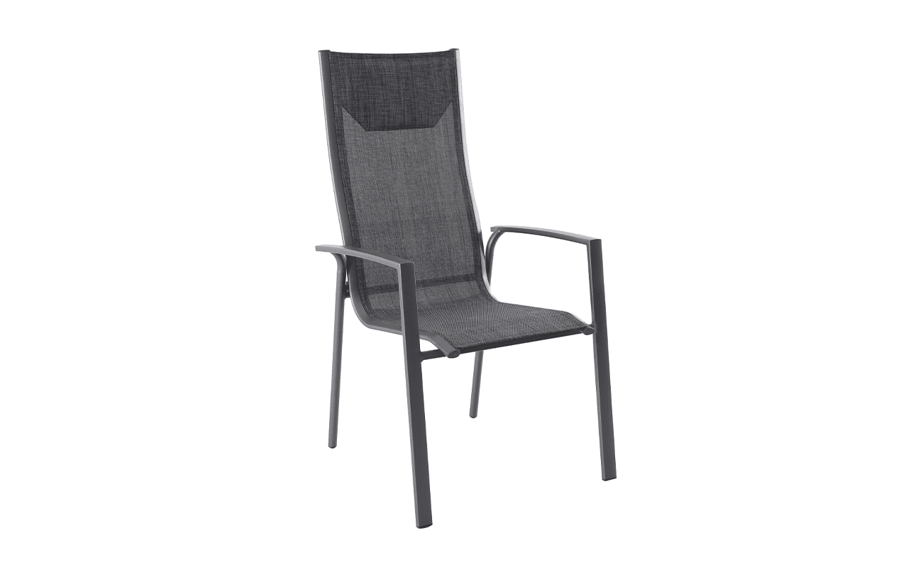 Lot de 6 fauteuils de jardin PosaAC gris chiné | Creador®