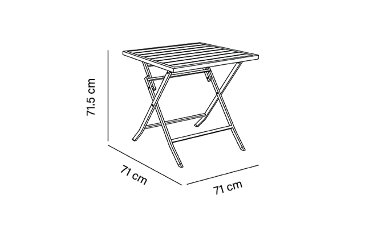 Table de jardin pliante Piquey 2 places effet bois | Creador®