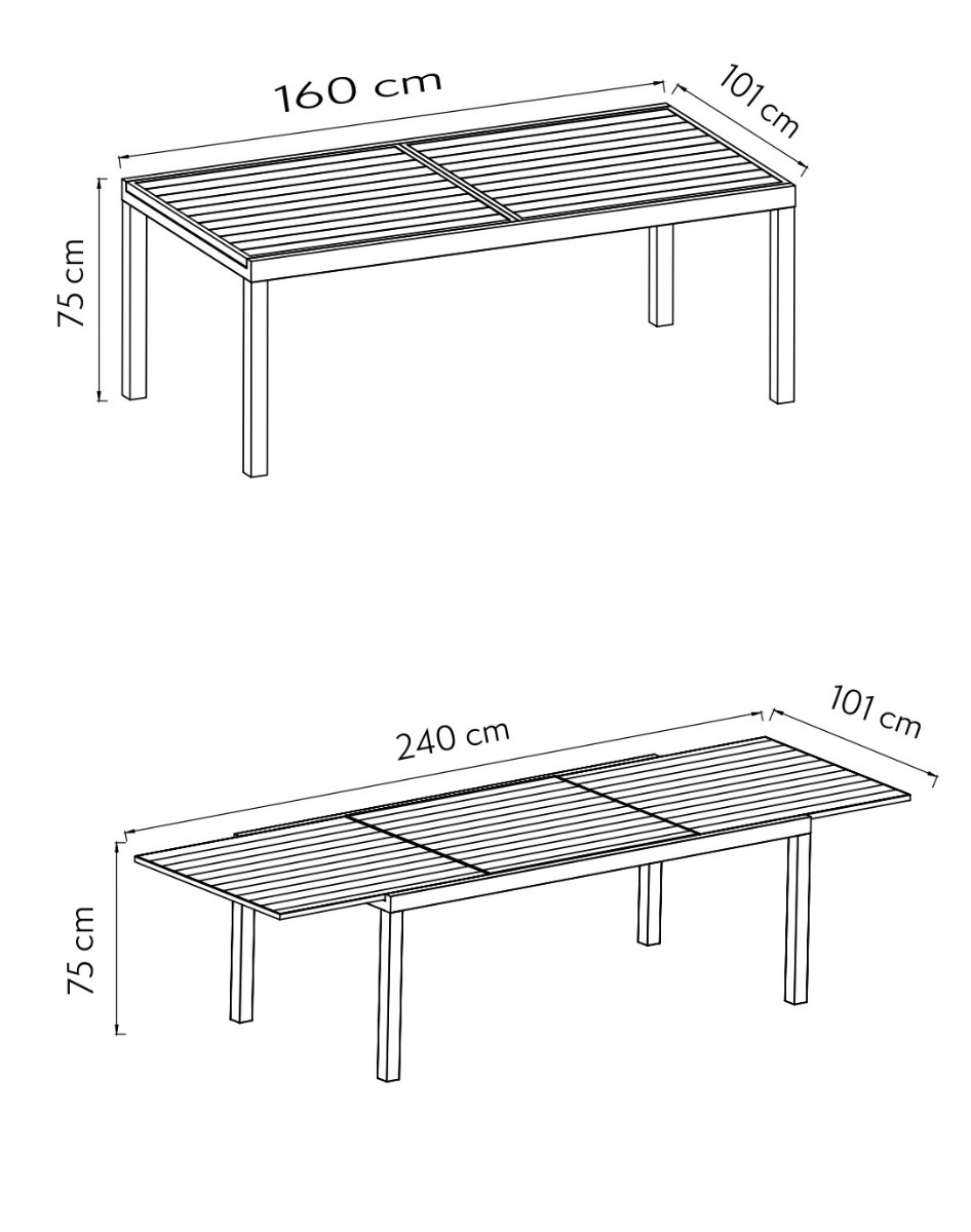 Ensemble repas Vital240 + parasol Vario gris | Creador®