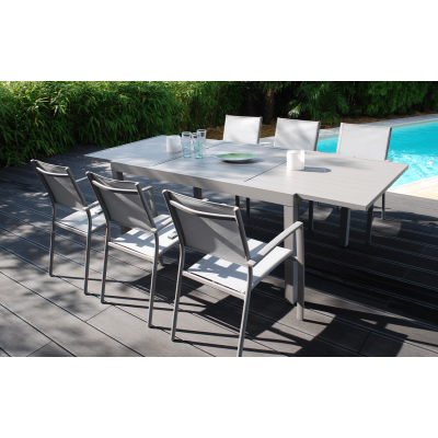 Lot de 6 fauteuils de jardin empilables ClaraAC taupe