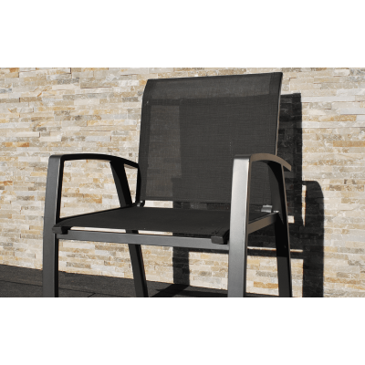 Lot de 2 fauteuils de jardin empilables Columbine aluminium