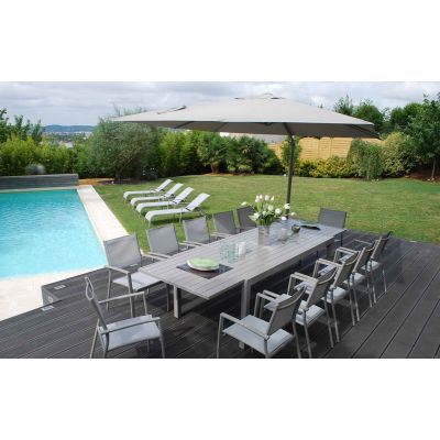 Ensemble repas Vital240 + parasol Vario taupe | Creador®