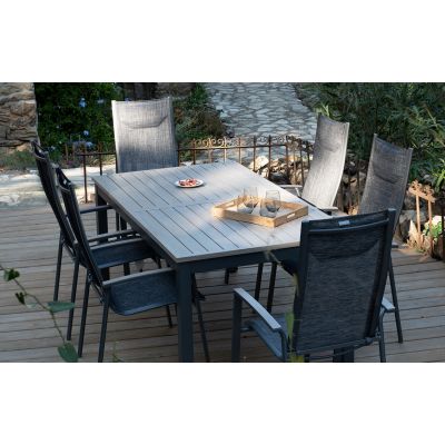 Lot de 4 fauteuils de jardin Posa AC gris effet bois | Creador®