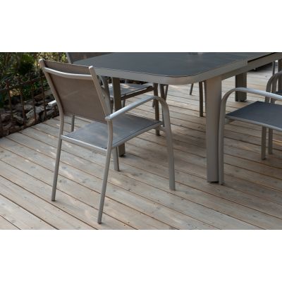 Lot de 6 fauteuils de jardin Tosca taupe | Creador®