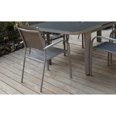 Lot de 4 fauteuils de jardin Tosca taupe | Creador®