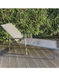 Bain de soleil aluminium et toile Aloe gris| BG®