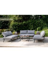 Salon de jardin modulable Antao 6 places gris | Creador®