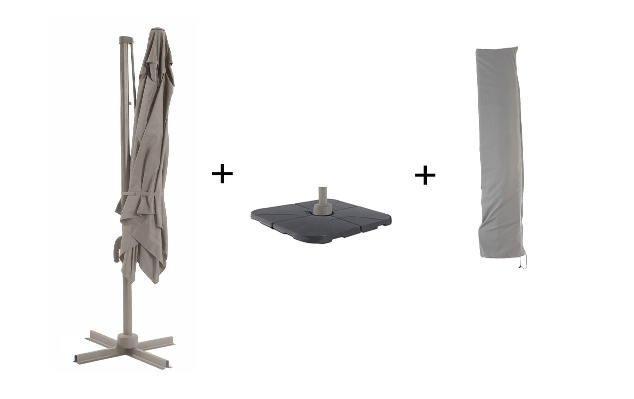 Ensemble repas Vital240 + parasol Vario taupe | Creador®