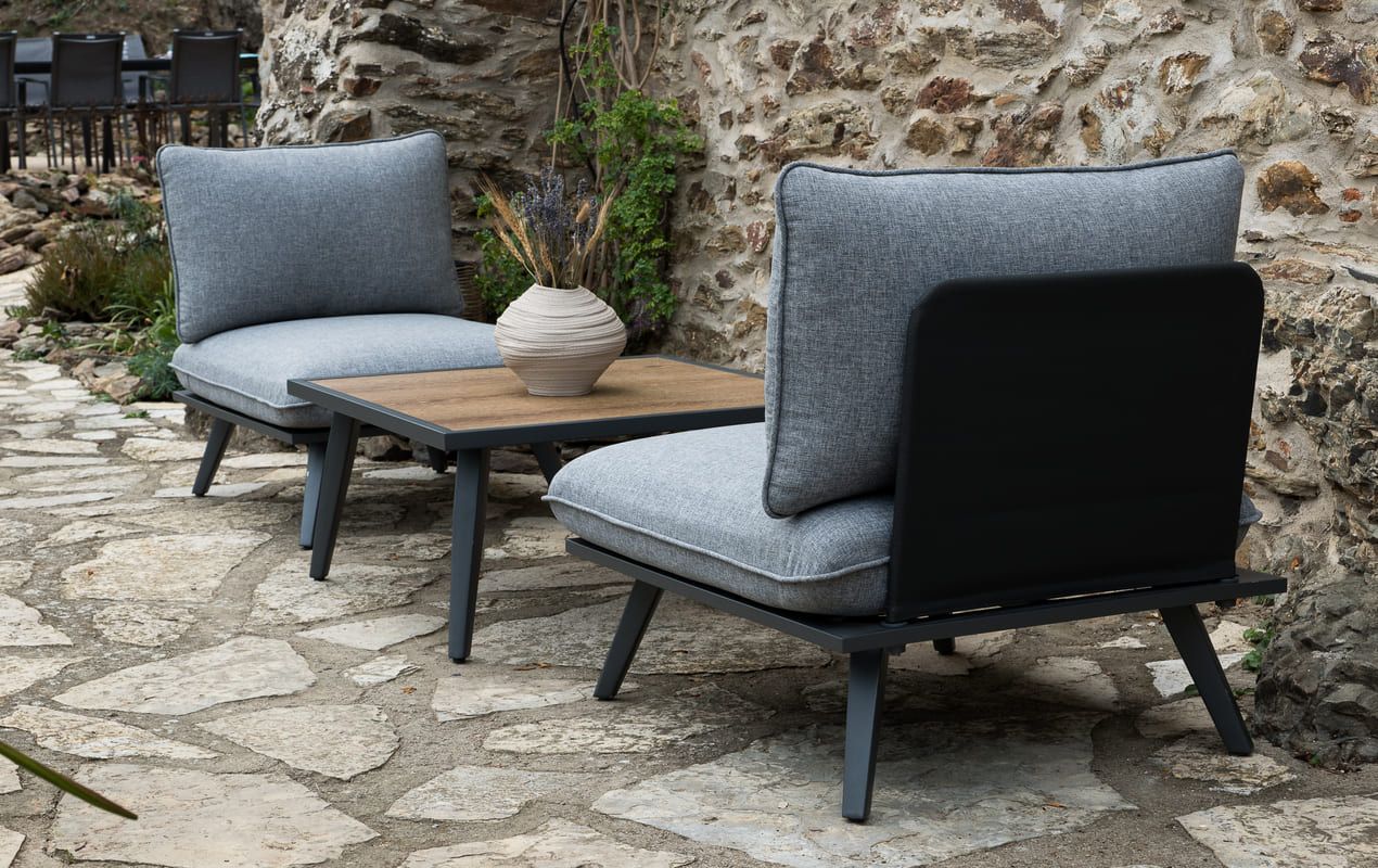 Salon de jardin modulable Antao S 2 places gris | Creador®