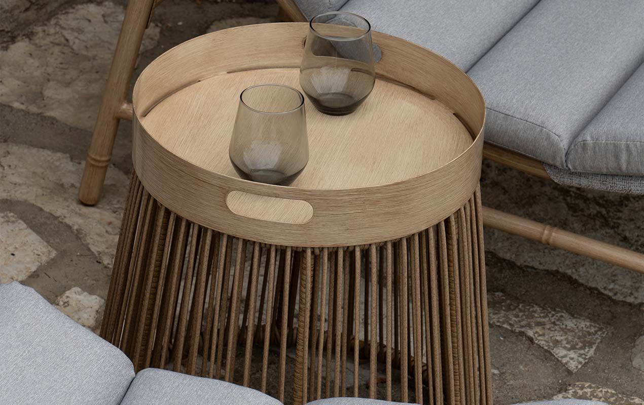 Table d'appoint de jardin effet bambou Linho | Creador®