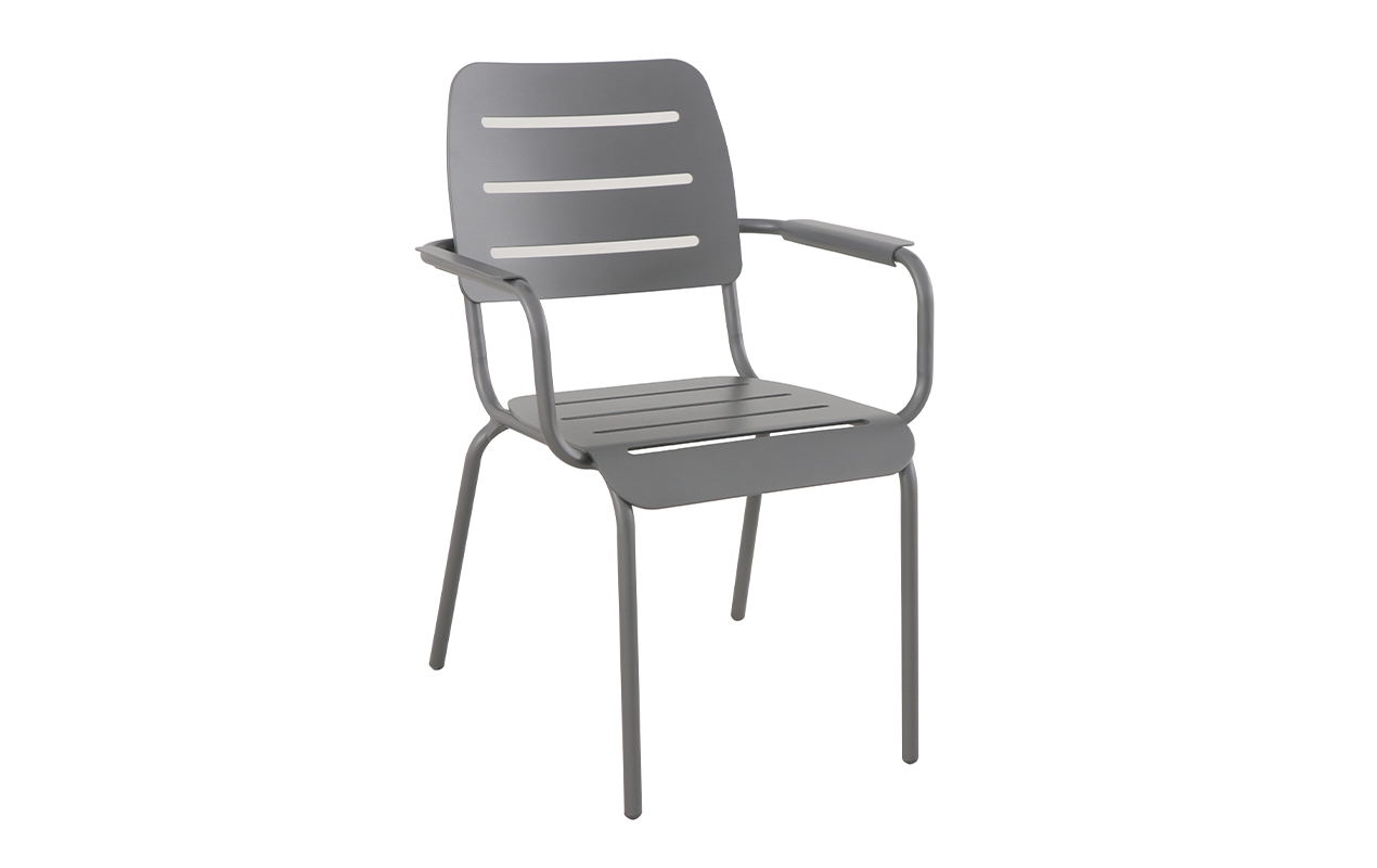 Lot de 4 fauteuils de jardin vintage Kleo gris | MWH®