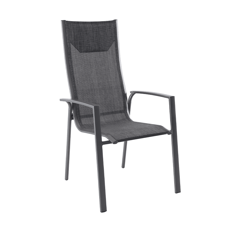 Lot de 4 fauteuils de jardin PosaAC gris chiné | Creador®