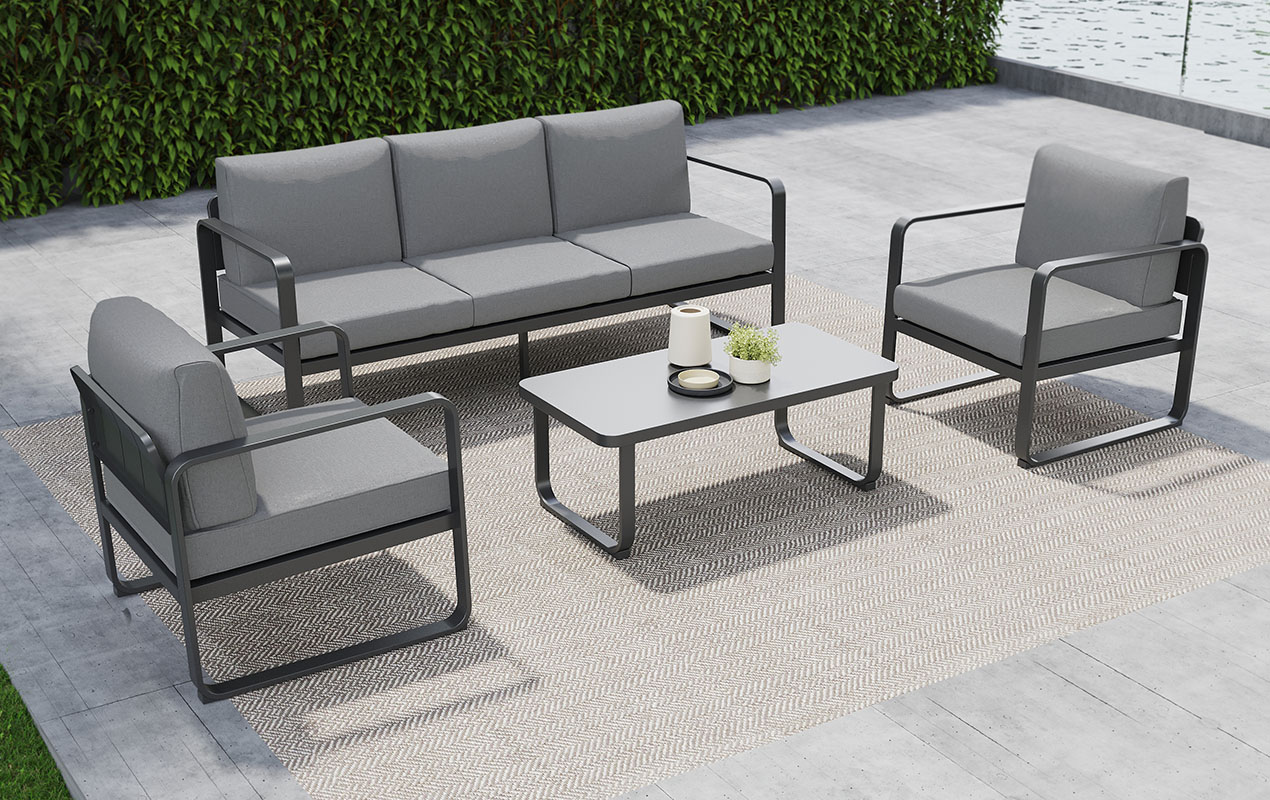 Salon de jardin Minto 5 places gris | Creador®