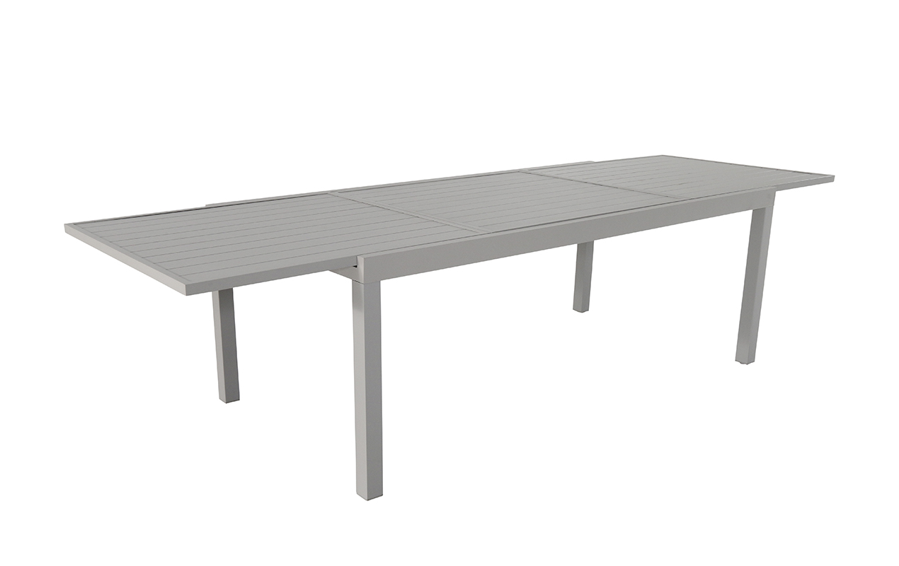 Table de jardin extensible aluminium 135/270cm + 10 Fauteuils